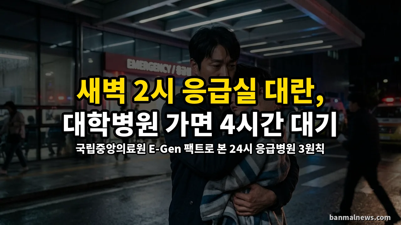 새벽 2시 문 여는 곳 어디? 2026 야간 응급실 축소 대란 속 살아남는 3가지 원칙