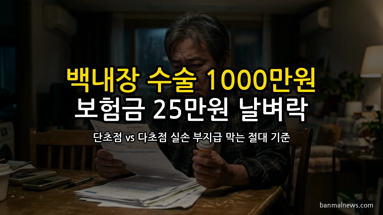 백내장 수술 1,000만 원 나왔는데 보험금 25만 원? 실손 부지급 폭탄 막는 '단초점 vs 다초점' 선택 절대 기준
