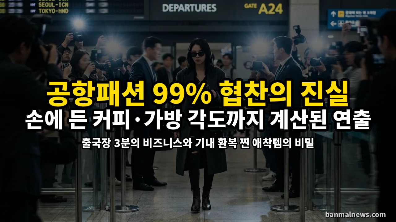 손에 든 커피와 가방 각도까지 다 계산된 연출? 연예인 공항패션 99% 협찬의 은밀한 전말과 찐 애착템 가려내는 실전 기준