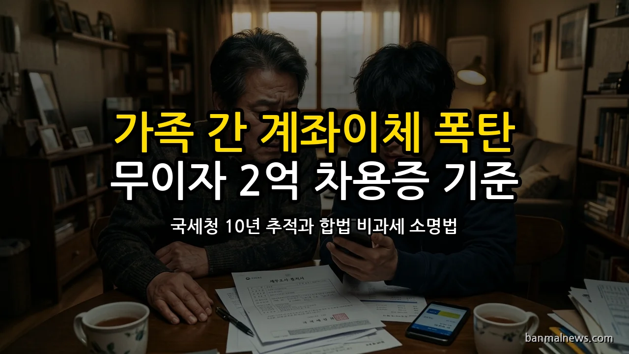 부모 자식 간 돈 보냈다가 세무조사 폭탄 맞는다? 계좌이체 메모 3글자와 국세청 10년 추적 털어내는 '무이자 2억 1,700만 원·차용증' 세법 방어 절대 기준