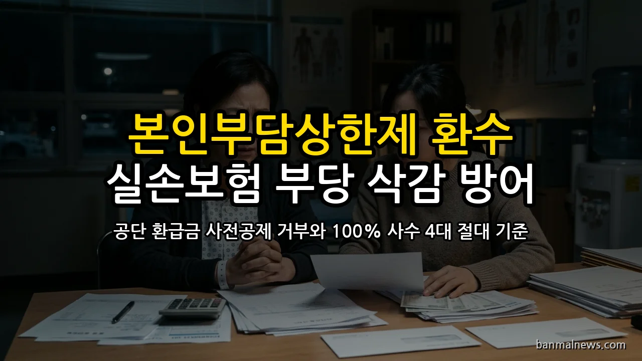 "나라가 돌려준 병원비, 보험사가 뺏어간다?" 건강보험 본인부담상한제 실손보험 사전공제 덫과 부당 삭감 털어내는 4대 절대 기준
