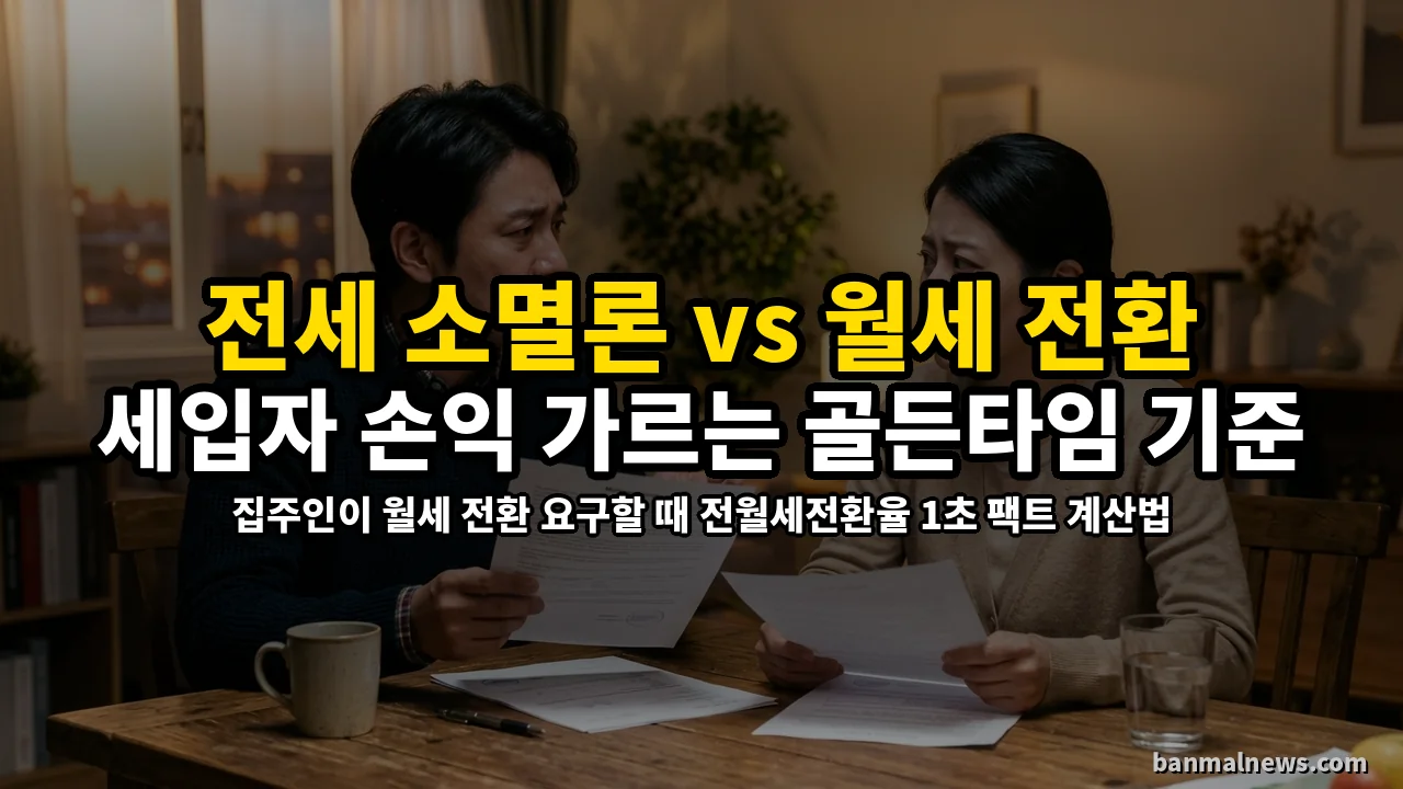 전세 사라지면 월세로 옮겨야 할까? 집주인이 전환 요구할 때 손해 안 보는 실전 셈법 기준