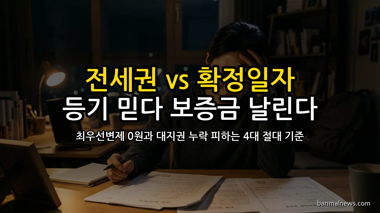 "등기부에 올리면 안전하다?" 50만 원 들여 전세권 설정했다가 최우선변제 0원 날리는 이유: 전세권 vs 확정일자 치명적 맹점과 오피스텔 전입신고 금지 덫 파훼 4대 절대 기준