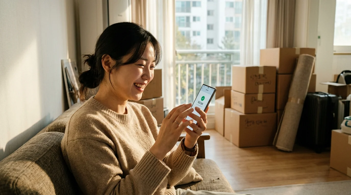 이사 당일 관리비 정산 및 보증금과 장기수선충당금 환급을 확인하는 세입자