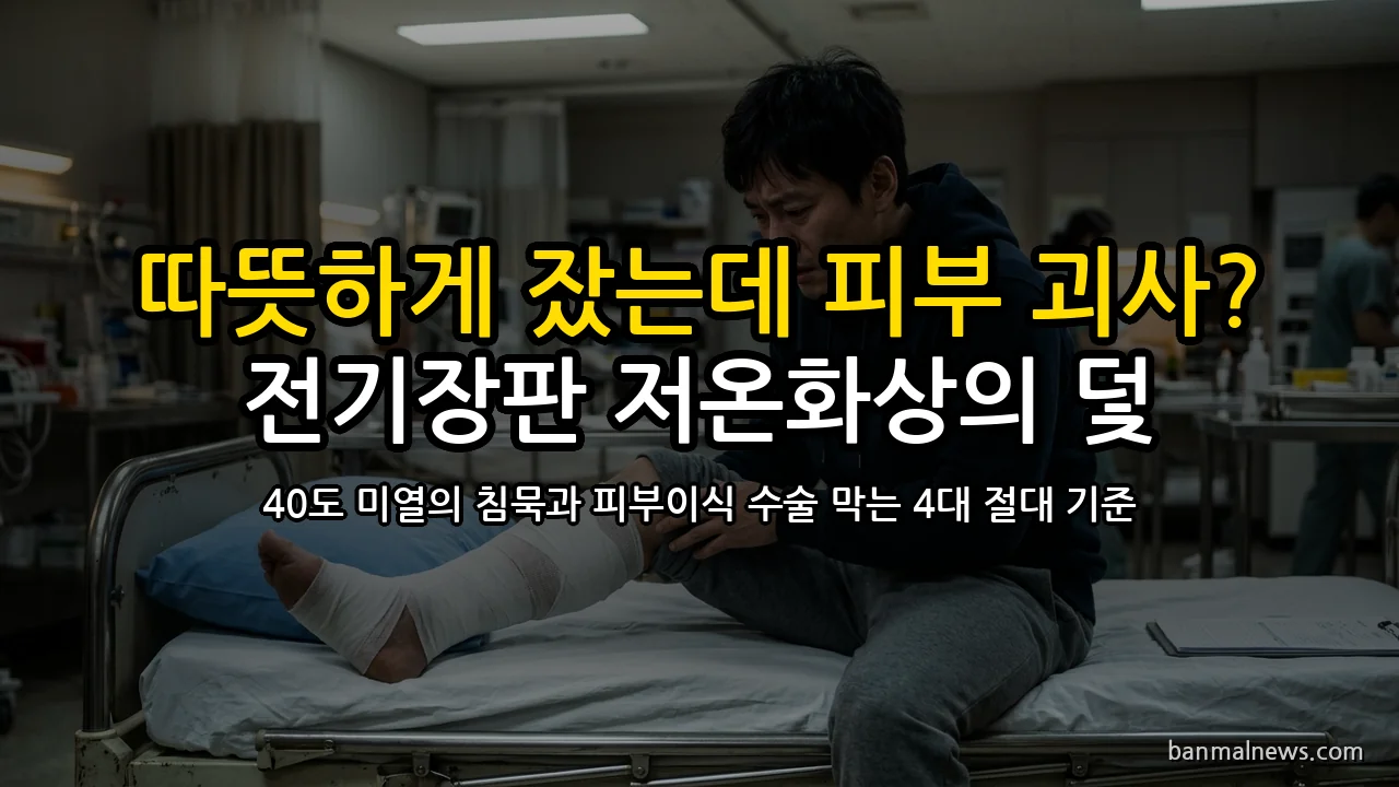 "따뜻하게 잤을 뿐인데 피부 괴사?" 전기장판 40도 저온화상의 무서운 침묵과 3도 화상 피부이식 수술 막는 4대 절대 기준