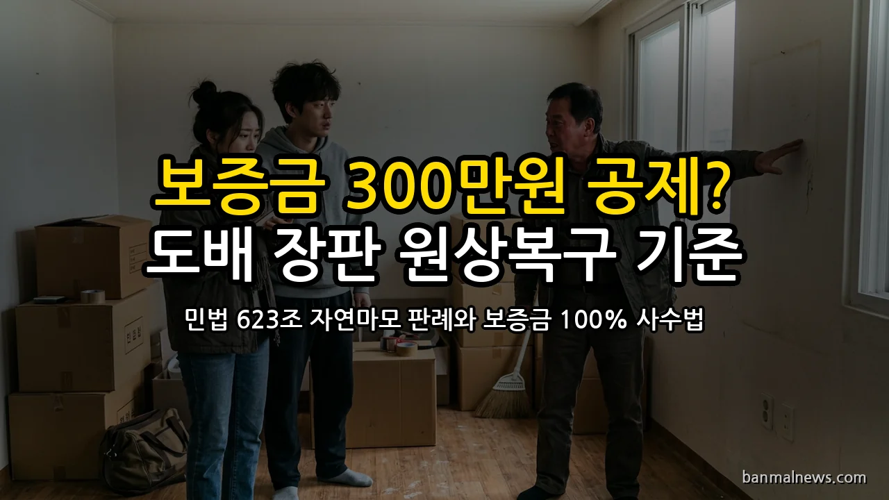 "퇴거할 때 도배·장판 새로 해놓고 나가라?" 이사 당일 집주인 억지 원상복구비 300만 원 떼일 때: 민법 제623조 자연 마모 판례와 보증금 100% 사수 절대 기준