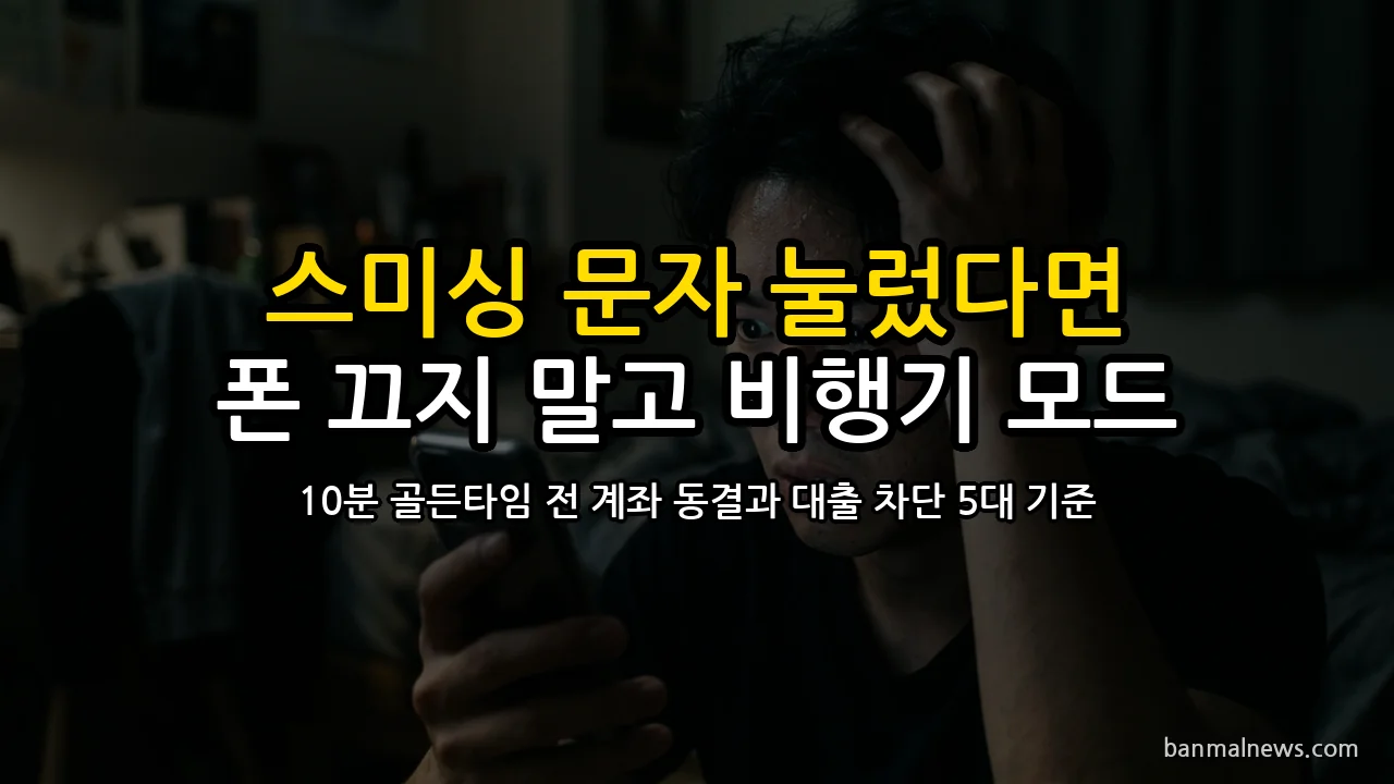 모바일 청첩장·부고장 누르는 순간 1억 대출? 10월 스미싱 악성 앱 깔렸을 때 폰 끄지 말고 '비행기 모드'부터 켜야 하는 10분 골든타임 계좌·대출 방어 절대 기준