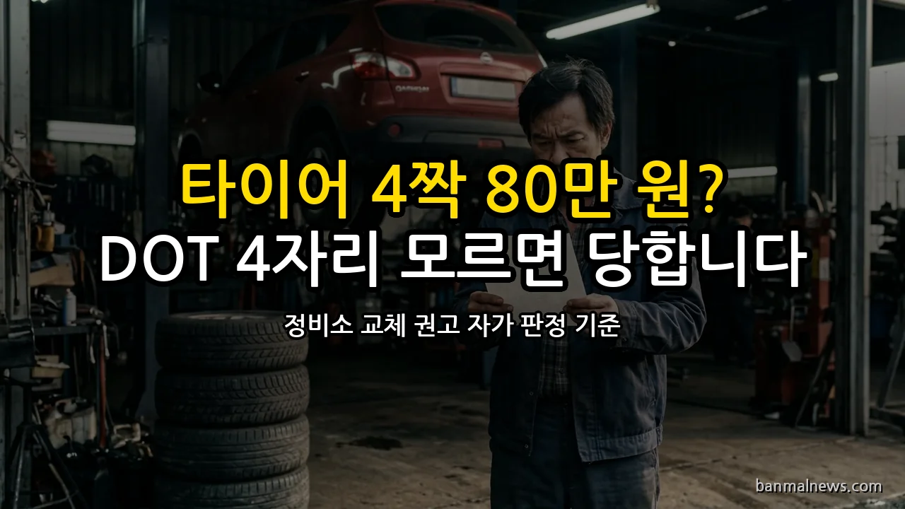 타이어 4짝 80만 원 달라는 말: DOT 4자리와 마모 한계선으로 판정하는 실전 기준