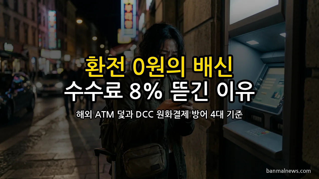 "환전 수수료 0원이라더니 5만 원 뜯겼다?" 트래블카드 3대장 해외 ATM 출금 덫과 DCC 원화결제 8% 폭탄 차단 4대 절대 기준