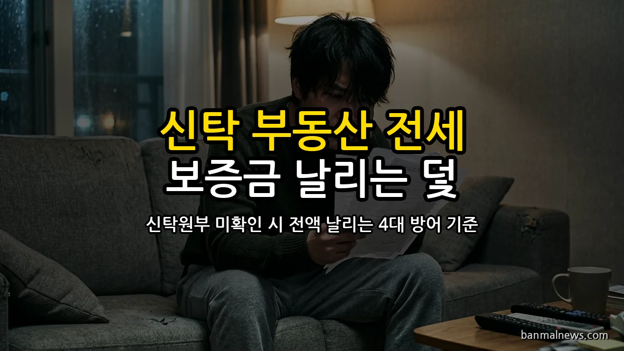 "융자 없는 깨끗한 집이라더니 불법점유자?" 등기부등본 '신탁' 두 글자에 보증금 전액 날리는 깡통 전세사기 덫과 신탁원부 발급·4대 계약 절대 기준