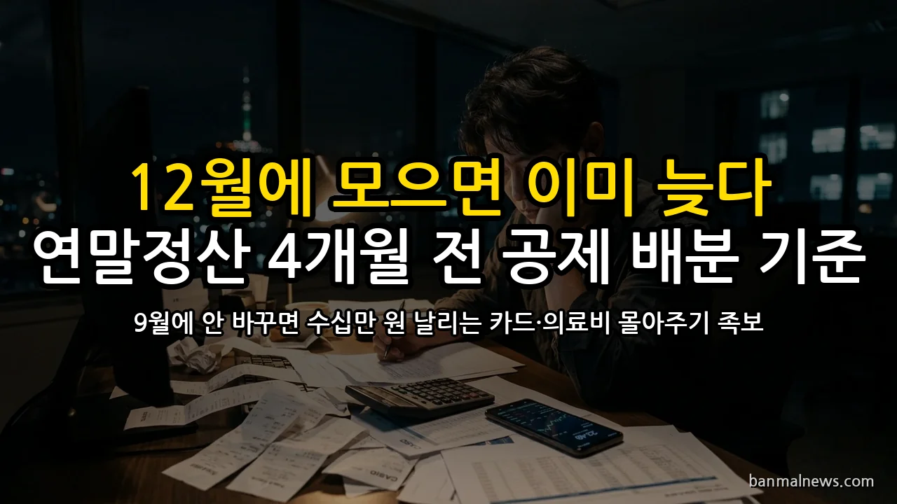 12월에 서류 모으면 이미 늦는다: 지금 안 정하면 수십만 원 날리는 연말정산 공제 배분 기준